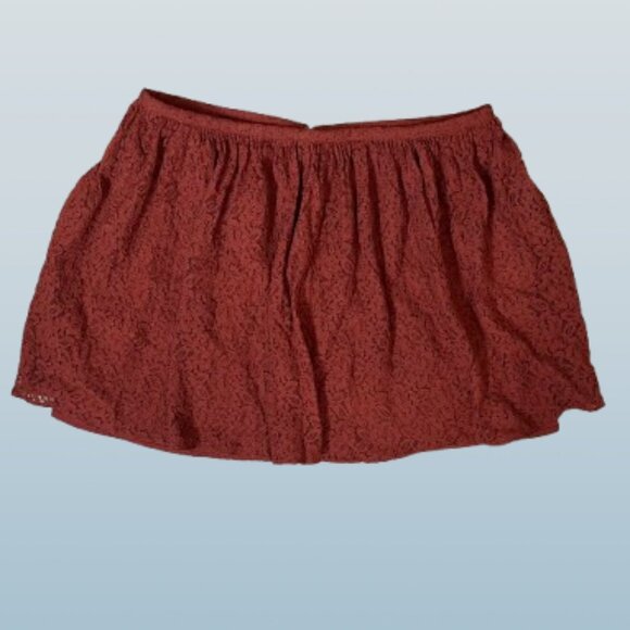 🍷 Madewell Burgundy Lace Skirt Size 8 - Picture 1 of 9